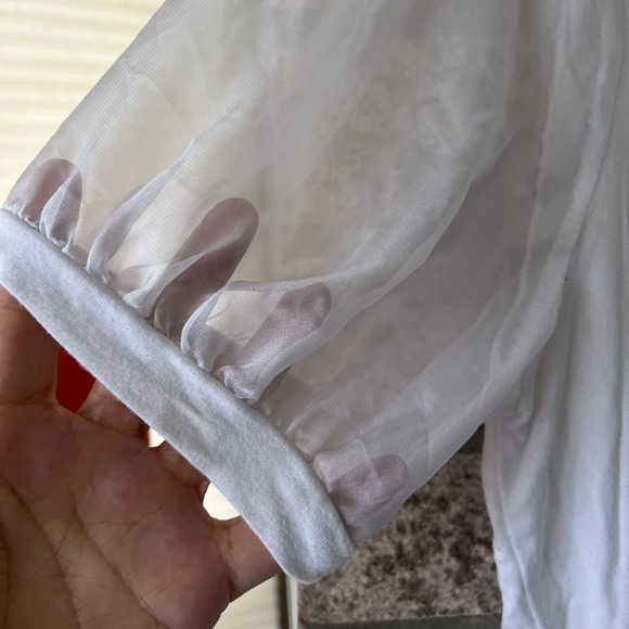 LOVE & LACE WHITE BLING BLOUSE TOP GRAPHIC PARIS SIZE XL - Picture 3 of 6